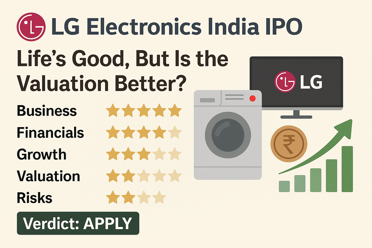 🌟 LG Electronics India IPO: Life’s Good, But Is the Valuation Better?